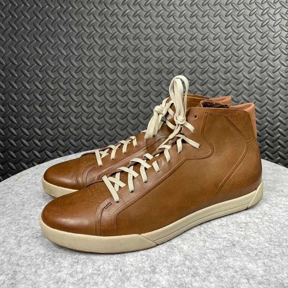 Vintage‎ Rare Nike Air Brown Leather Chukka High Top Elastic Laces Men's Size 13